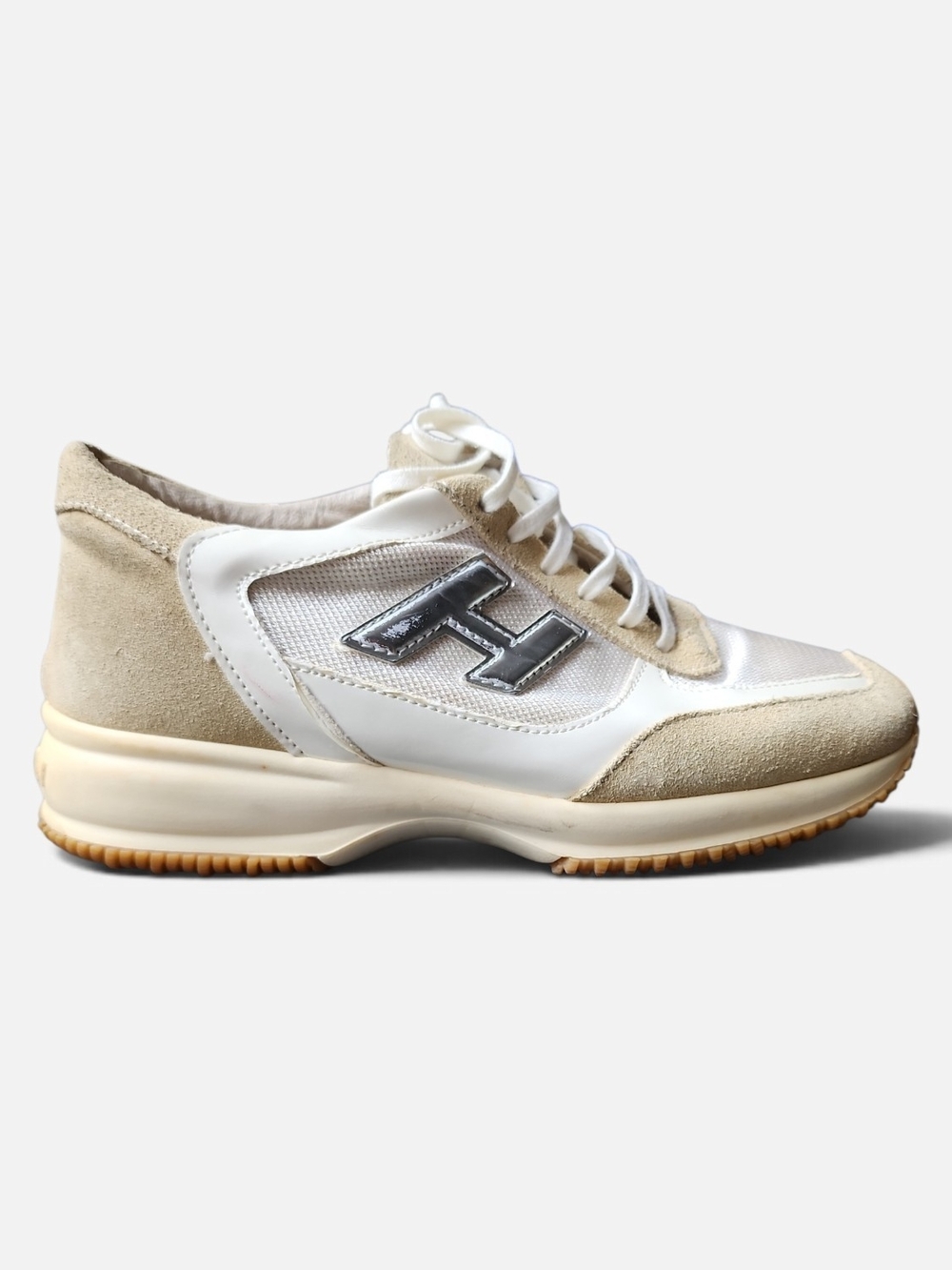 Hogan Suede Interactive Colorblock Women Sz US 8.5 Sneaker Iconic Metallic H